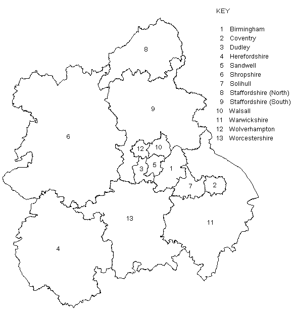 West Midlands Map