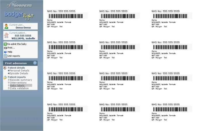 Patient Labels View